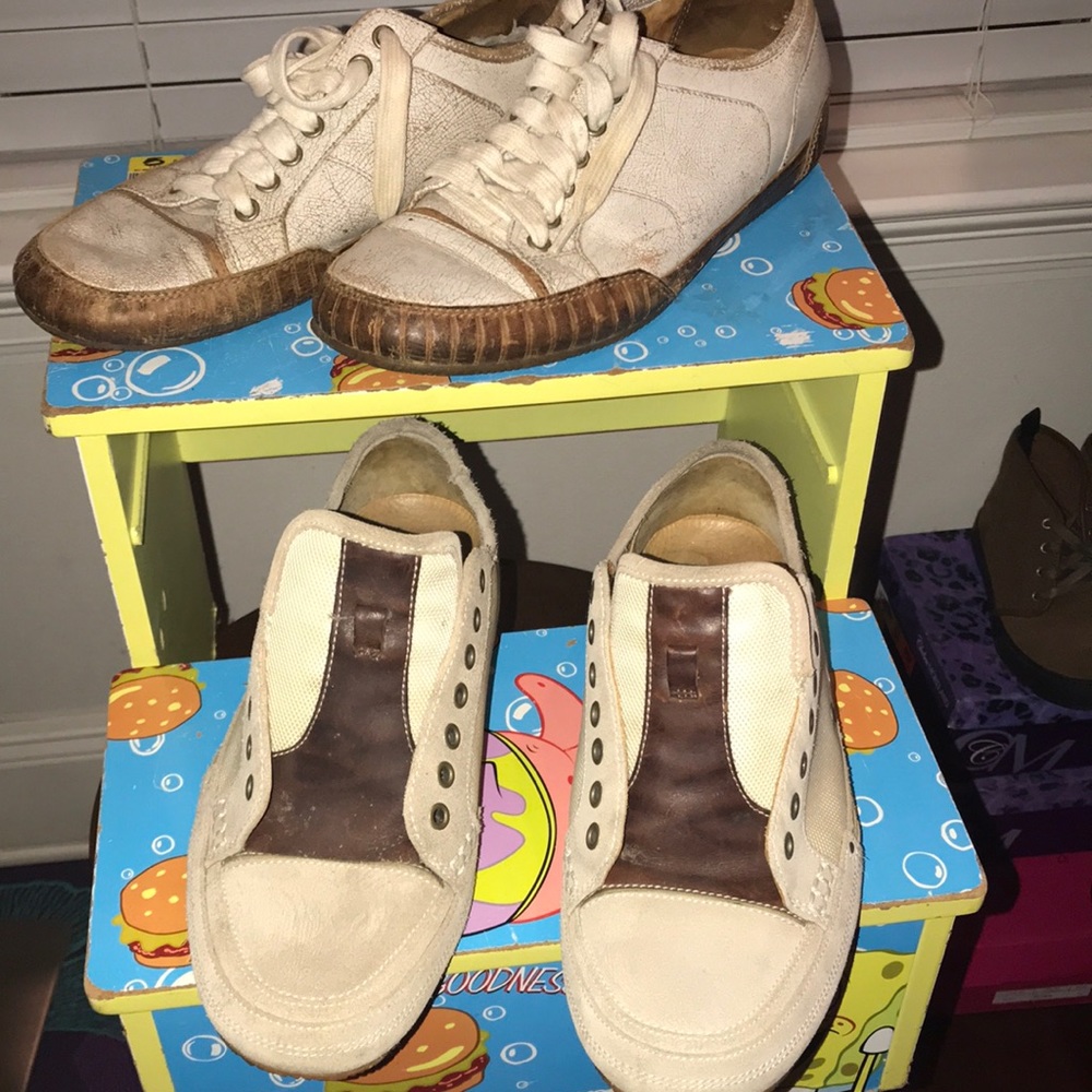 Used men cole haan two pairs for 20 dollars in ok shape